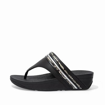 Fitflop Olive Snake Bangle Toe-Post - Sandalen Damen - Schwarz (PEL951206)